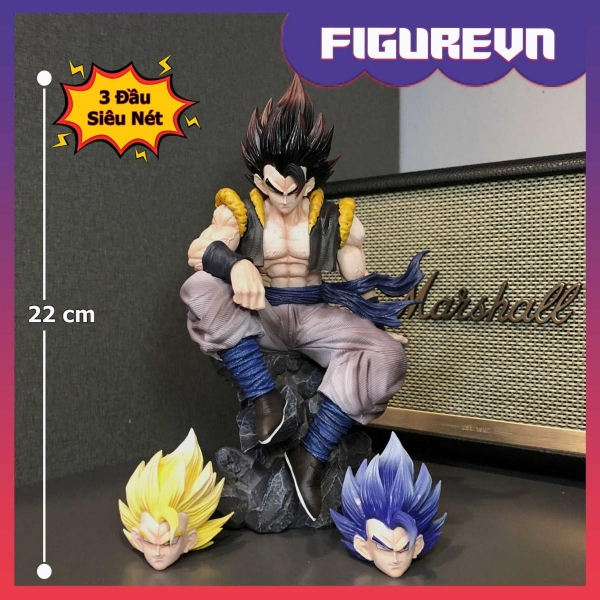 Mô hình Gogeta ngồi chống tay 3 đầu 22 cm - Dragon Ball