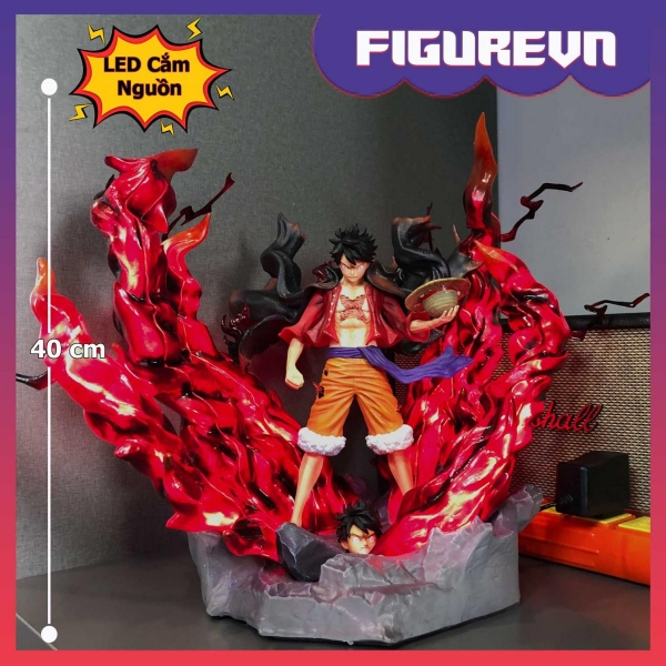 Mô hình Luffy Tứ Hoàng siêu ngầu 40 cm có LED - One Piece