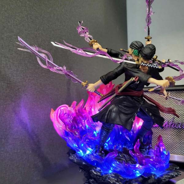 Mô hình Zoro Asura chín kiếm ba đầu 38 cm có LED - One Piece