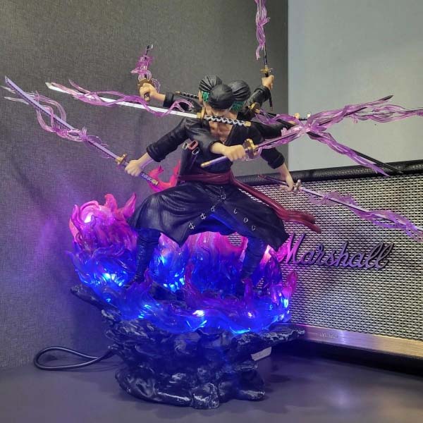 Mô hình Zoro Asura chín kiếm ba đầu 38 cm có LED - One Piece