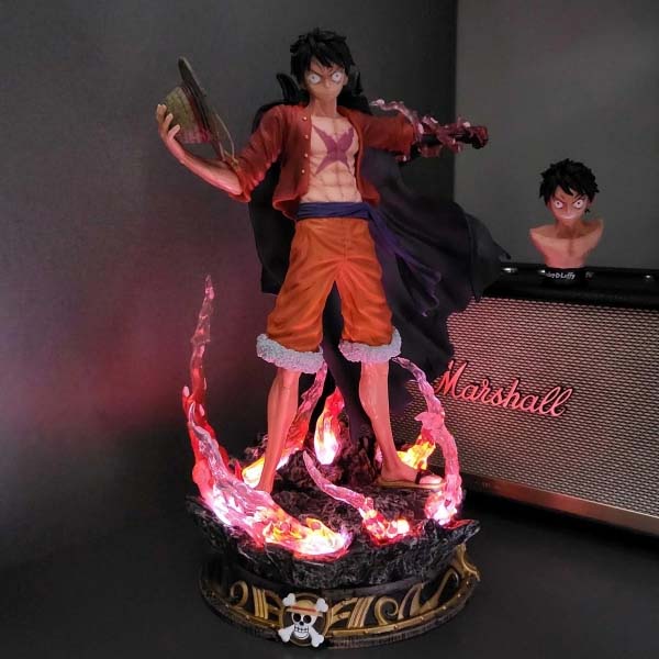 Mô hình Luffy tứ hoàng 2 đầu 37 cm có LED - One Piece