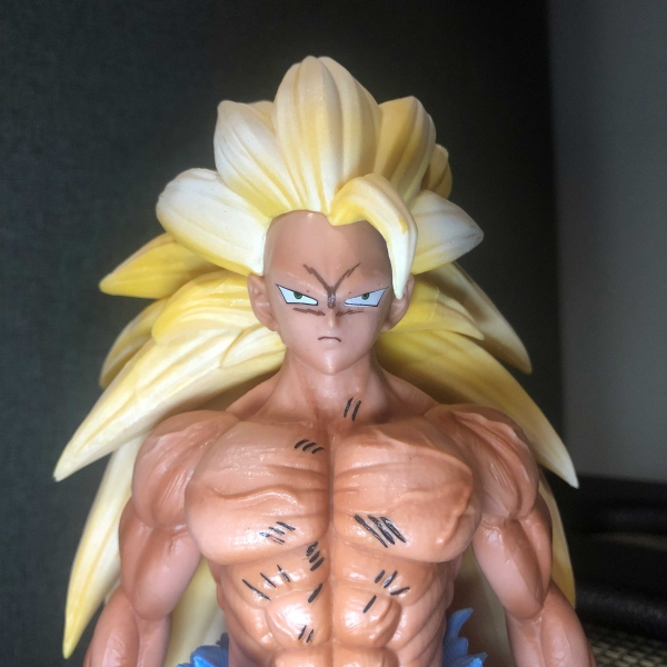 Mô hình Son Goku SSJ 3 kèm 2 bán thân 35 cm có LED - Dragon Ball