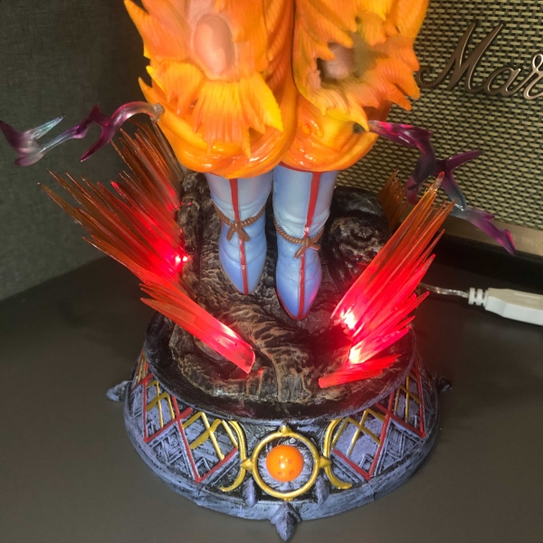 Mô hình Son Goku SSJ 3 kèm 2 bán thân 35 cm có LED - Dragon Ball