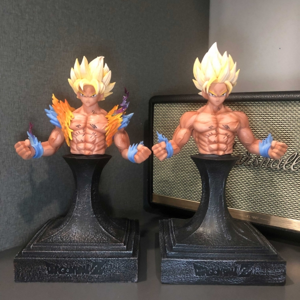 Mô hình Son Goku SSJ 3 kèm 2 bán thân 35 cm có LED - Dragon Ball