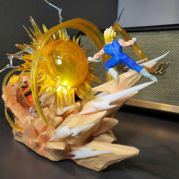 Mô hình Goku vs Vegeta 18 cm có LED - Dragon Ball