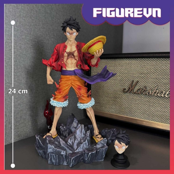 Mô hình Luffy Tứ Hoàng nổi giận 2 đầu 24 cm - One Piece