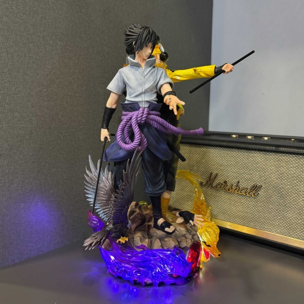 Mô hình bộ đôi Naruto và Sasuke siêu nét 38 cm có LED - Naruto
