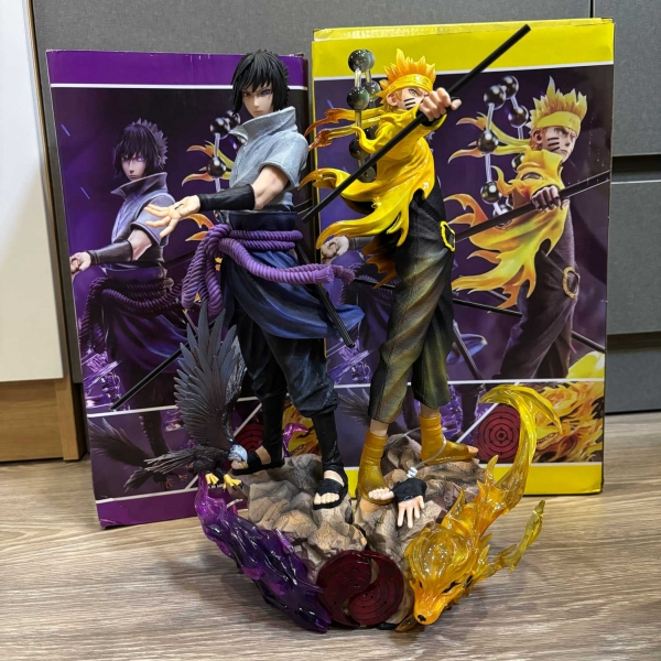 Mô hình bộ đôi Naruto và Sasuke siêu nét 38 cm có LED - Naruto